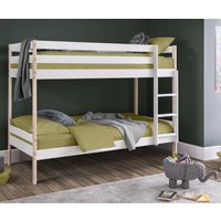 Nova White and Oak Bunk Bed Frame - 3ft Single