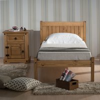 Solid Pine Wooden Bed Frame 4ft6 Double Rio Waxed