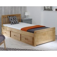 Mission Waxed Pine Wooden Storage Bed Frame - 4ft Small Double