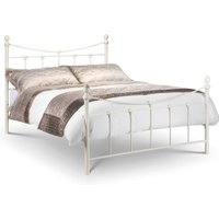 Rebecca Stone White Metal Bed Frame - 4ft6 Double