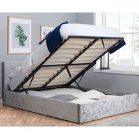 Berlin Steel Crushed Velvet Fabric Ottoman Storage Bed - 3ft Single