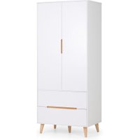 Alicia White and Oak 2 Door Wooden Combination Wardrobe
