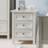 Maine Dove Grey 3 Drawer Wooden Bedside Table