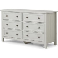 Maine Dove Grey 6 Drawer Wooden Wide Chest