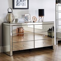 Seville Mirrored 6 Drawer Wide Chest