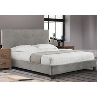 Shoreditch Grey Velvet Fabric Bed Frame - 5ft King Size