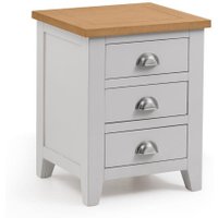 Richmond Grey and Oak 3 Drawer Wooden Bedside Table