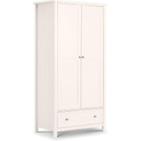 Maine White 2 Door Wooden Combination Wardrobe