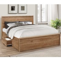 Stockwell Oak Wooden Storage Bed Frame - 5ft King Size