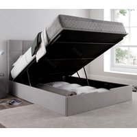 Whitburn Silver Fabric Ottoman Storage Bed Frame Only - 4ft6 Double