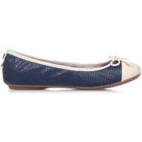 Olivia Navy Embossed, 7 - Ballet Flats