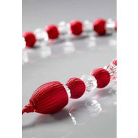 Summer Red Beaded Tie Back