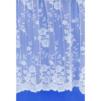 Rose White Floral Net Curtains