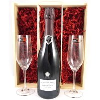 2007 Bollinger Rosé Grand Annee Vintage Champagne 2007 with Two Riedel Crystal Champagne Flutes