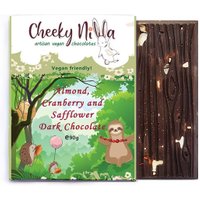 Cheeky Nilla Almond, Cranberry and Safflower Dark Chocolate 90g