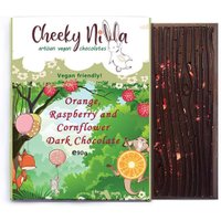 Cheeky Nilla Orange, Raspberry and Cornflower Dark Chocolate 90g