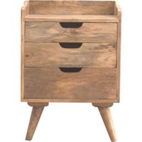 Scandinavian Styled Home Office Desk Pedestal with Organiser and 3 Cut Out Drawers