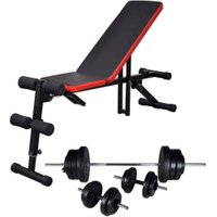 Sit-up Bench with Barbell and Dumbbell Combination 60.5 kg