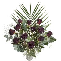 12 Black Baccara Roses