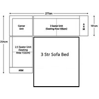 Sloane 3 x 2.5 Seater Corner Sofa Bed