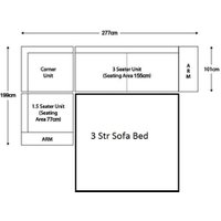 Sloane 3 x 1.5 Seater Corner Sofa Bed