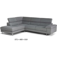 Milano Fabric Chaise Sofa with Adjustable Headrests on Corner - Left (3 units) [072+489+019]