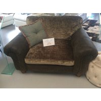 Richmond Standard back snuggler chair in Jin black leather and Modena khaki velvet