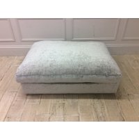 Haymarket Extra Deep foot stool in Modena - Silver crushed velvet