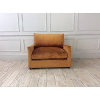 Compton Chair Bed in Longbridge Velvet Pumpkin with Pocket Sprung Mattress
