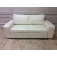 Camden 3 seater sofa in Shelly white leather