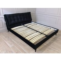 Northcote Double Bed  in Mystic Velvet Black fabric