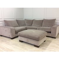 Sherwood Medium Corner with footstool in Stain Resistant Velvet Pampas