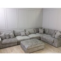 Haymarket Extra Deep Corner Sofa with Footstool in Crombie Truffle Velvet