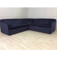 Norbury 3 x 3 Seater Corner Sofa Bed in Stain Resistant Moleskin Velvet - Navy