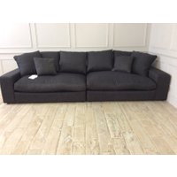 Haymarket Extra Deep 5 Seater with foot stool in Stain Resistant Hardy Linen - coal