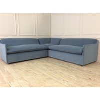 Norbury 3.5 x 3.5 Seater Corner Sofa in Easy Clean Plush Velvet Wedgewood