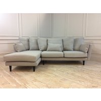 Amy Left Hand Chaise Sofa in Aluminium