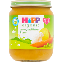 HiPP Organic Carrots Cauliflower & Peas Jar 4+ Months 125g
