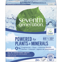 Seventh Generation Free & Clear All-in-1 Dishwasher Tablets 24's
