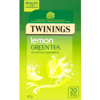 Twinings Lemon Green Tea 20 Single Tea Bags 40g