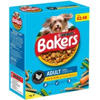 Bakers Adult Dry Dog Food Chicken and Veg 1kg