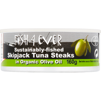 Fish 4 Ever Skipjack Tuna Steaks in Organic Olive Oil 160g