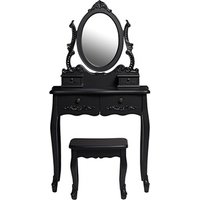 Antoinette Dressing Table Set Black