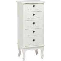 Antoinette 5 Drawer Tallboy White