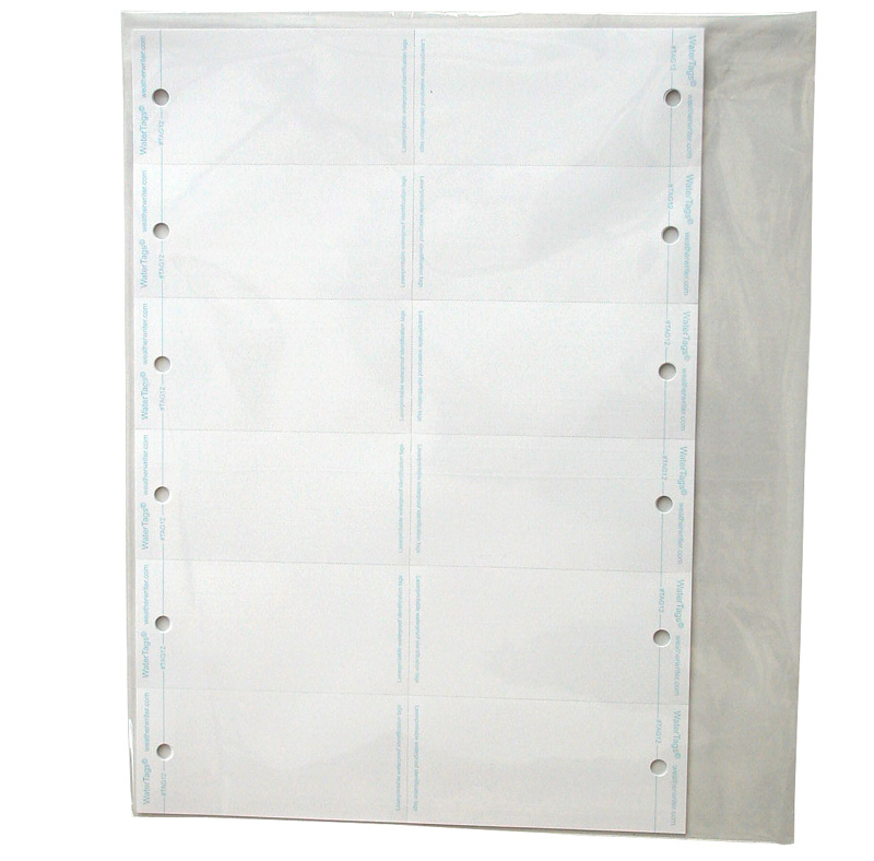 A4 ZecomÂ® WaterTags™ LASER PRINTABLE WATERPROOF TAGS - 12 Tags (5 sheets)