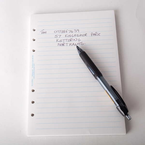 A5 Waterproof Paper for FiloFax-type Files