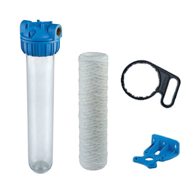 Complete 20" Water Filter Kit - Ready To Go 50 micron filter (AF/RA5017114) inc. Spanner and Bracket