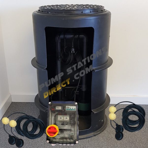 610mm x 1.0m Twin Rainwater Pump Station 292L Automatic Pumps - No Alarm