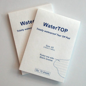 WaterTOP tear-off notepad, A5 Waterproof lined paper